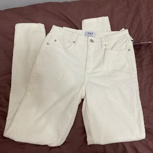 NWT Cream corduroy high rise skinny jeans